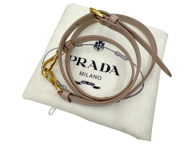 Prada Saffiano Promenade Small Shoulder Bag Beige - vista 18