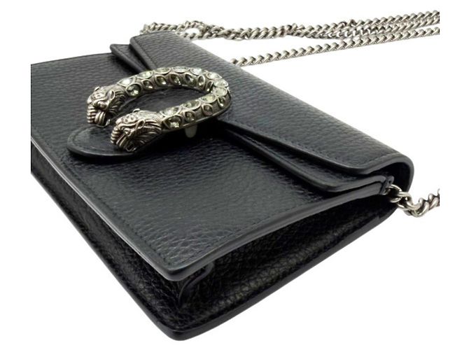 Mini Borsa a Tracolla con Catena Gucci Dionysus Nero - vista 4