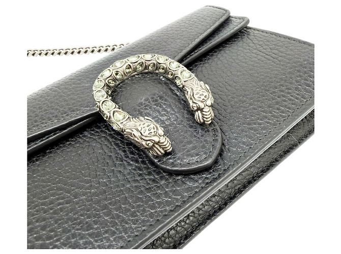 Mini Borsa a Tracolla con Catena Gucci Dionysus Nero - vista 6