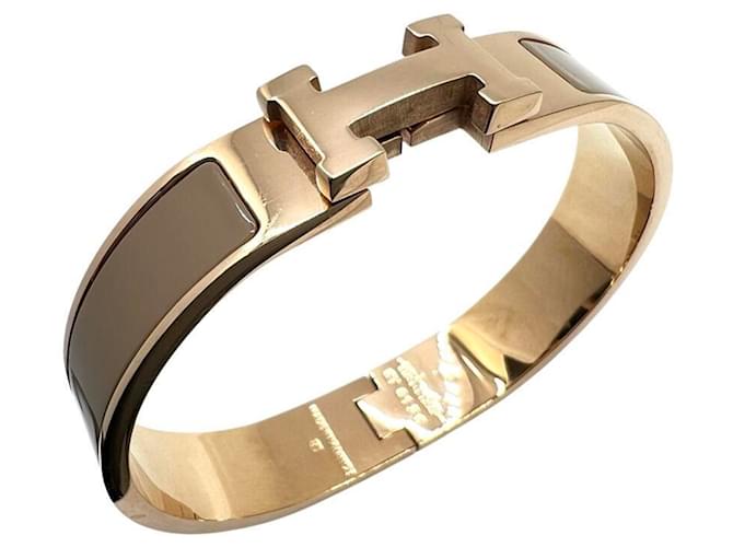 Hermès Bracciale HERMES Clic Clack PM Marrone D'oro - vista 2