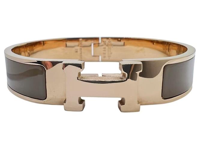 Hermès Bracciale HERMES Clic Clack PM Marrone D'oro - vista 3