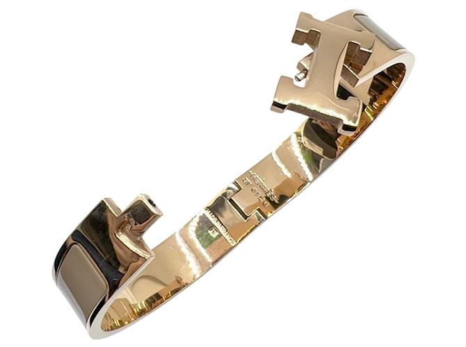Hermès Bracciale HERMES Clic Clack PM Marrone D'oro - vista 6