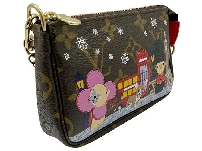 Louis Vuitton Monogram Vivienne Holiday Mini Pochette Accessoires Marrone Multicolore Monogramma - vista 3