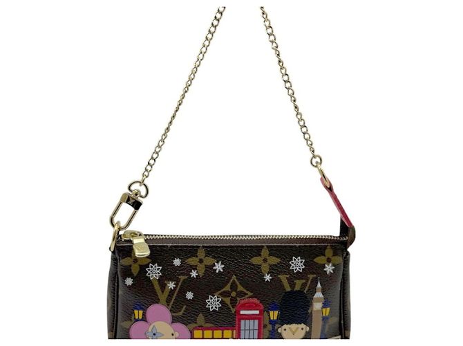 Louis Vuitton Monogram Vivienne Holiday Mini Pochette Accessoires Marrone Multicolore Monogramma - vista 7