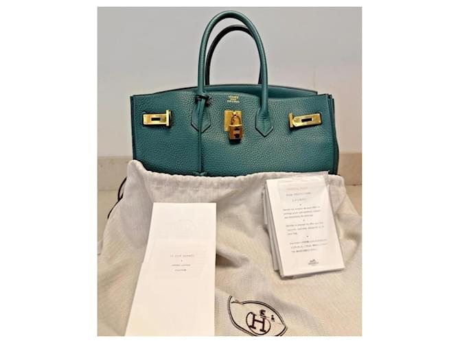 Borsa Hermès Birkin 40 Togo Verde - vista 3