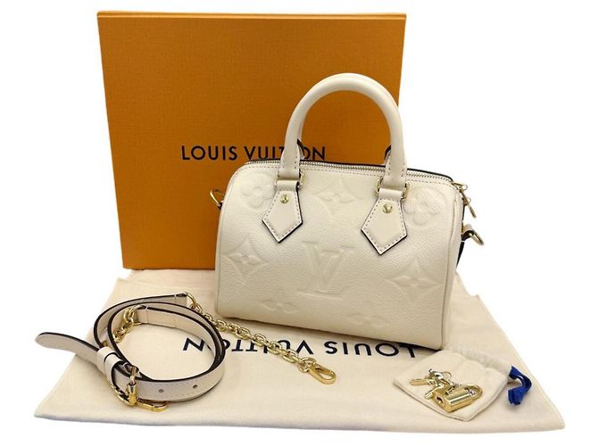 Louis Vuitton Speedy Bandoulière 25 Boston Bag Beige Crudo - vista 14