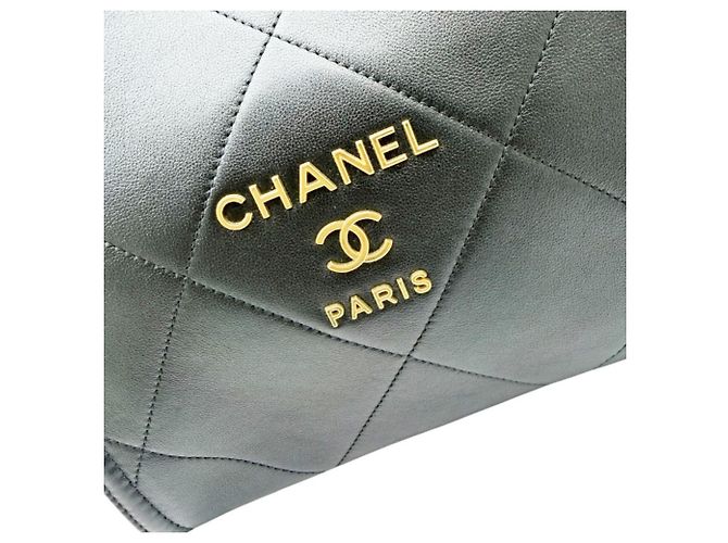 Bolso de hombro Chanel de piel de cordero con cadena Negro - vista 10