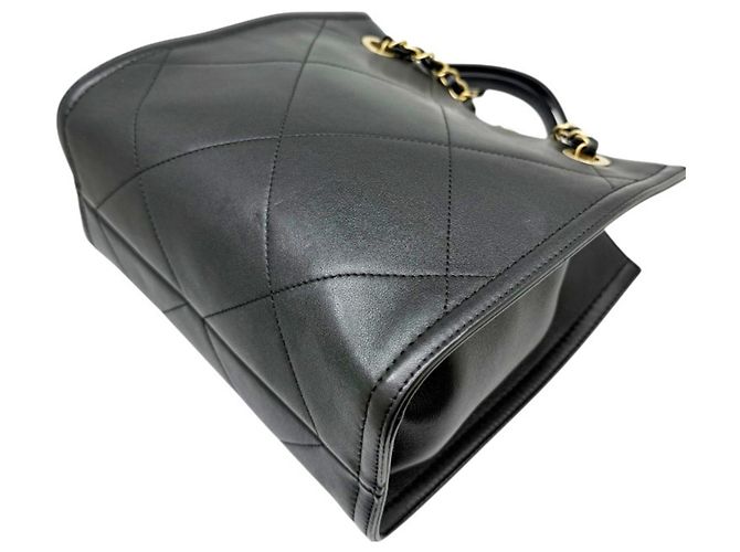 Bolso de hombro Chanel de piel de cordero con cadena Negro - vista 14