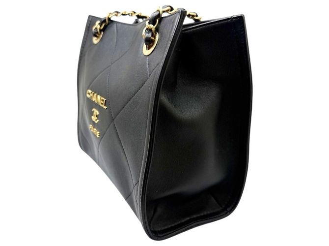 Bolso de hombro Chanel de piel de cordero con cadena Negro - vista 5
