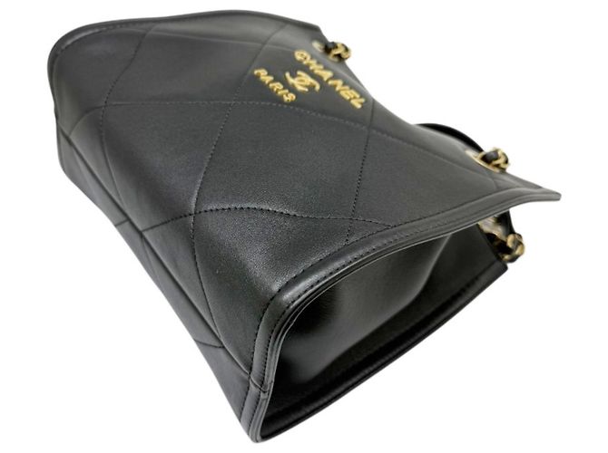Bolso de hombro Chanel de piel de cordero con cadena Negro - vista 7