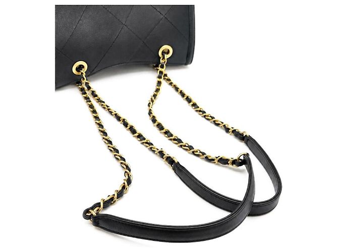 Bolso de hombro Chanel de piel de cordero con cadena Negro - vista 9