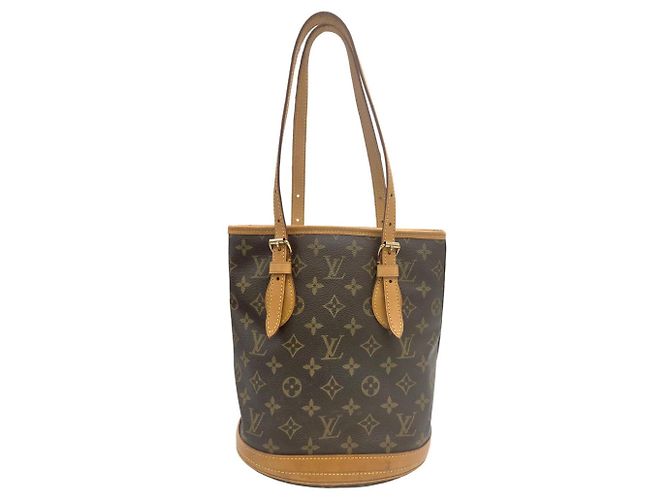 Saco Tote Louis Vuitton Monogram Bucket PM M42238 Marrom Monograma - vista 2