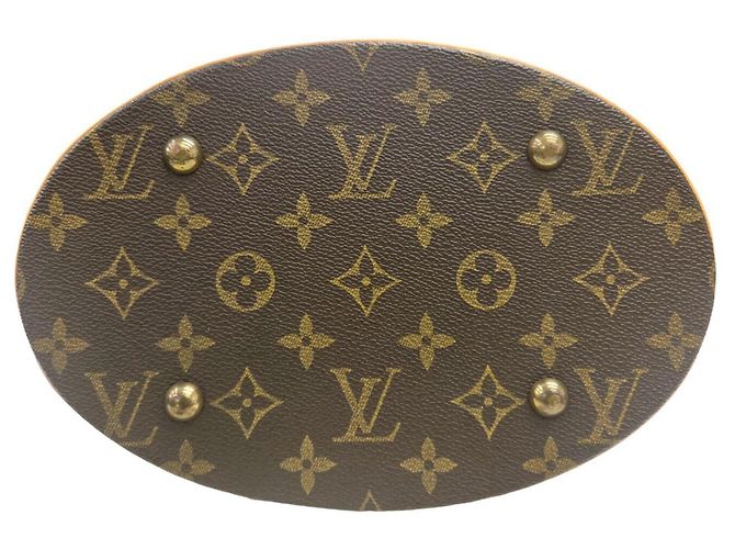 Saco Tote Louis Vuitton Monogram Bucket PM M42238 Marrom Monograma - vista 6