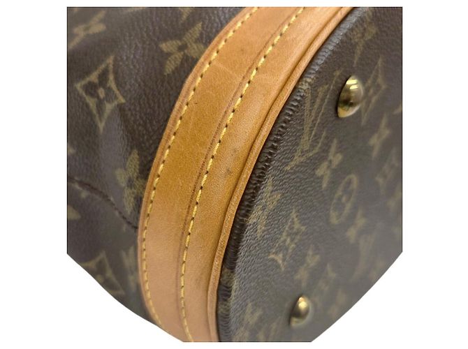 Saco Tote Louis Vuitton Monogram Bucket PM M42238 Marrom Monograma - vista 7