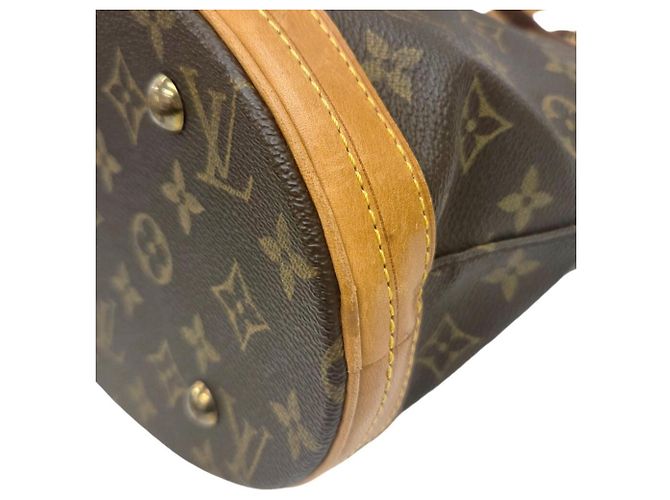Saco Tote Louis Vuitton Monogram Bucket PM M42238 Marrom Monograma - vista 8