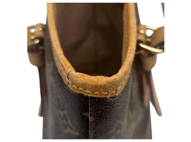 Saco Tote Louis Vuitton Monogram Bucket PM M42238 Marrom Monograma - vista 9