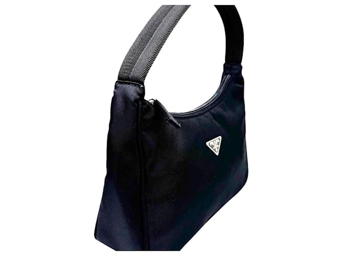 Borsa a tracolla Prada Mini Nylon Black Nero - vista 4