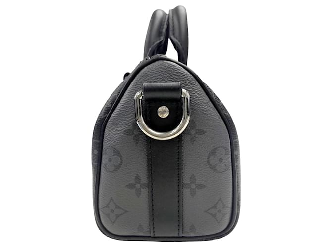 Keepall Borsa Boston Louis Vuitton Monogram Eclipse Marrone Nero Monogramma - vista 3