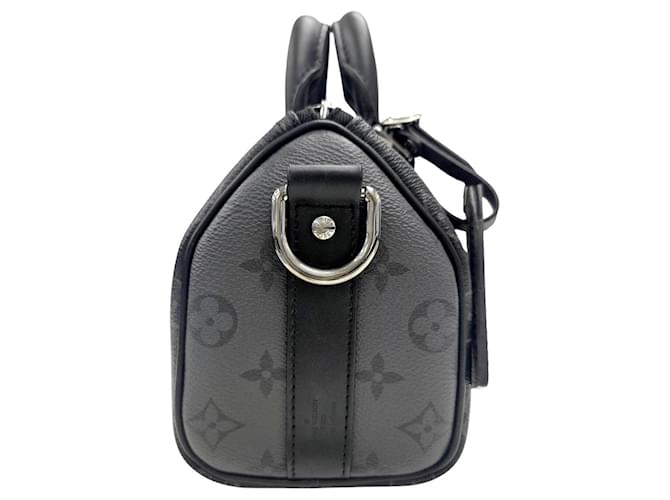 Keepall Borsa Boston Louis Vuitton Monogram Eclipse Marrone Nero Monogramma - vista 4