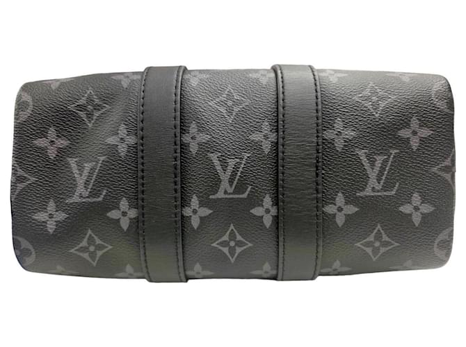 Keepall Borsa Boston Louis Vuitton Monogram Eclipse Marrone Nero Monogramma - vista 5
