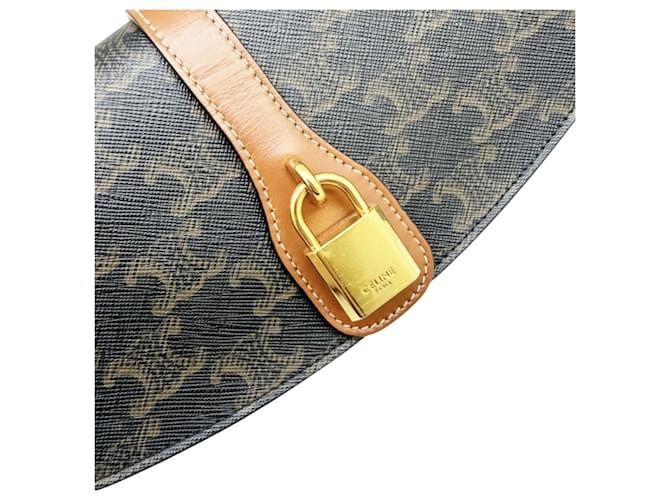 Céline Borsa a tracolla CELINE Triomphe Clutch Taboo Marrone - vista 10