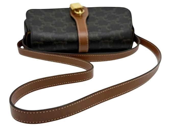 Céline Borsa a tracolla CELINE Triomphe Clutch Taboo Marrone - vista 12