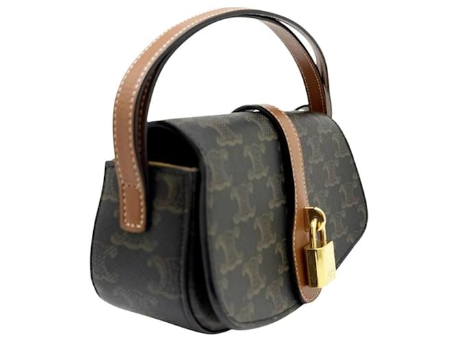 Céline Borsa a tracolla CELINE Triomphe Clutch Taboo Marrone - vista 5