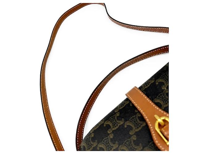Céline Borsa a tracolla CELINE Triomphe Clutch Taboo Marrone - vista 8
