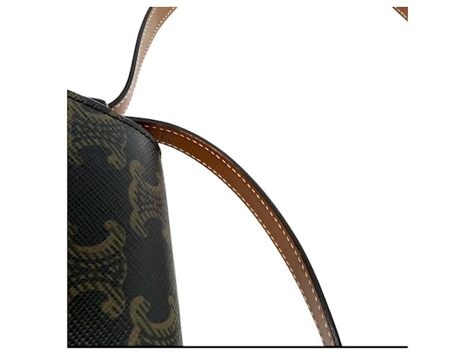 Céline Borsa a tracolla CELINE Triomphe Clutch Taboo Marrone - vista 9