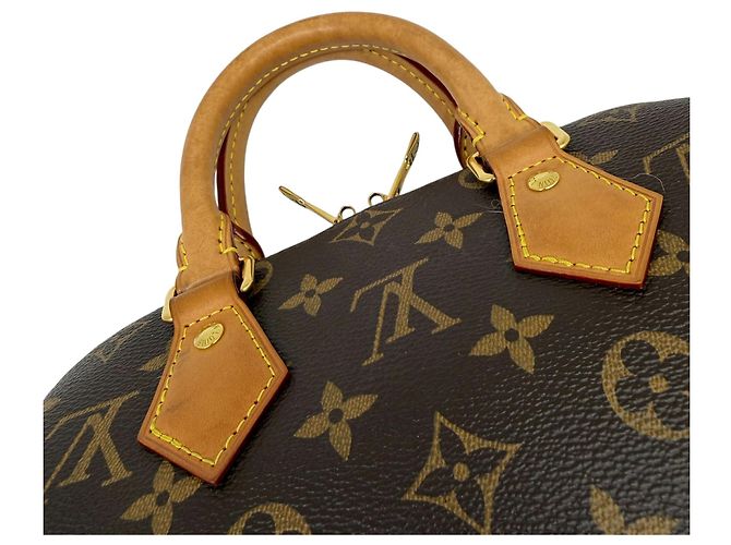 Borsa Louis Vuitton Speedy Bandoulière 20 Marrone Monogramma - vista 11