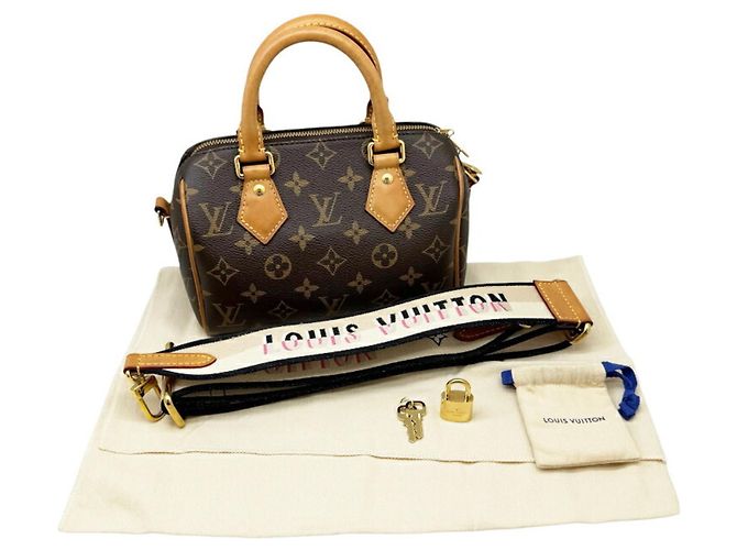 Borsa Louis Vuitton Speedy Bandoulière 20 Marrone Monogramma - vista 17
