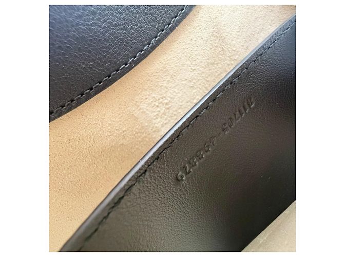 Borsa a tracolla piccola in pelle GUCCI GG Supreme Padlock Nero Beige - vista 7