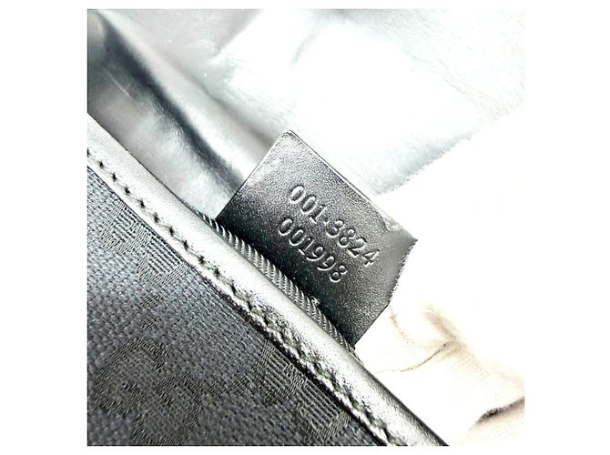 Sac à épaule Jackie petit en cuir et toile GG Gucci Noir - vue 13