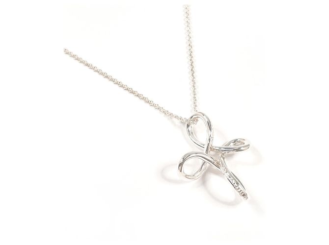 Tiffany & Co Collana Tiffany Infinity Cross Elsa Peretti Argento - vista 2
