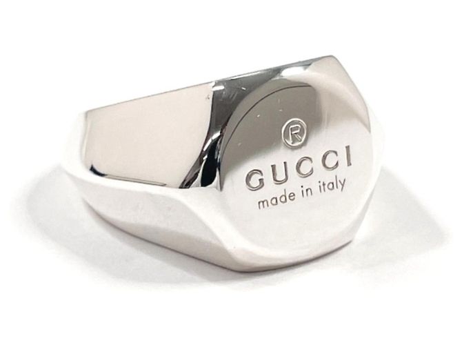 Anello Sigillo Esagono GUCCI Argento - vista 2