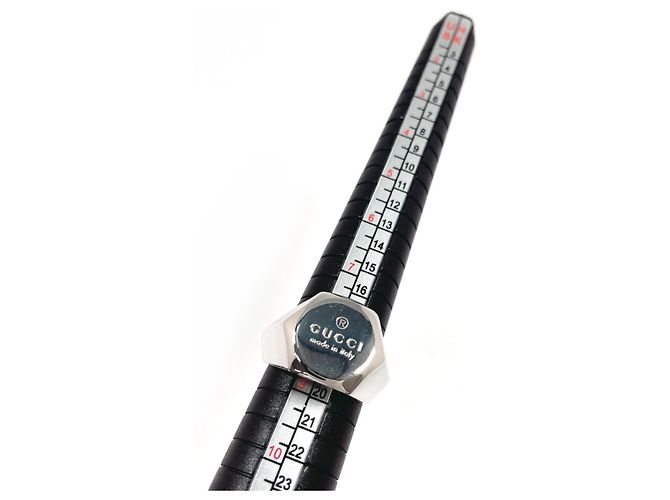 Anello Sigillo Esagono GUCCI Argento - vista 8
