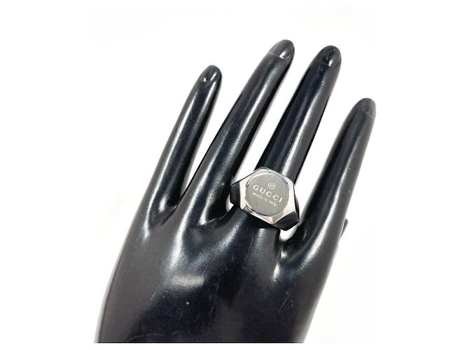 Anello Sigillo Esagono GUCCI Argento - vista 9