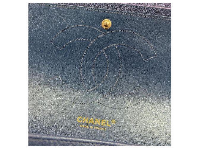 Borsa a tracolla Chanel Lame Matelassé Double Flap con catena Blu - vista 8