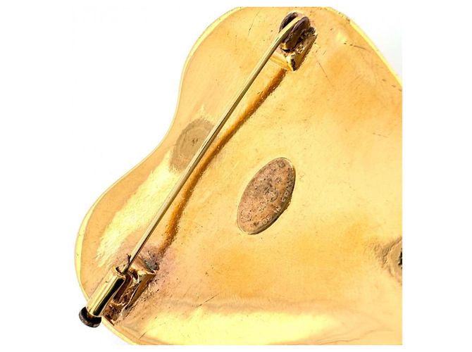 Broche de lapela Chanel 93P Coco Mark Heart Dourado - vista 4