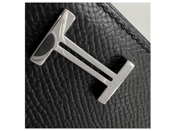 Hermès Hermes Veau Epsom Bearn Soufflé Langbeutel Schwarz - Ansicht 10