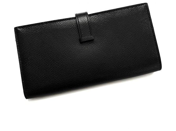 Hermès Hermes Veau Epsom Bearn Soufflé Langbeutel Schwarz - Ansicht 2