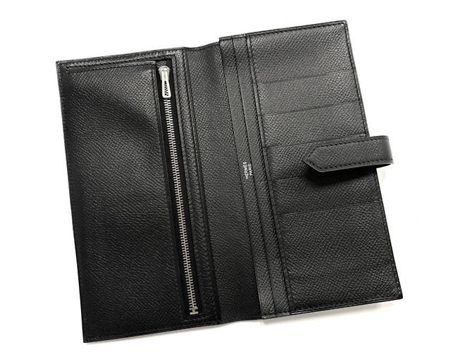 Hermès Hermes Veau Epsom Bearn Soufflé Langbeutel Schwarz - Ansicht 3