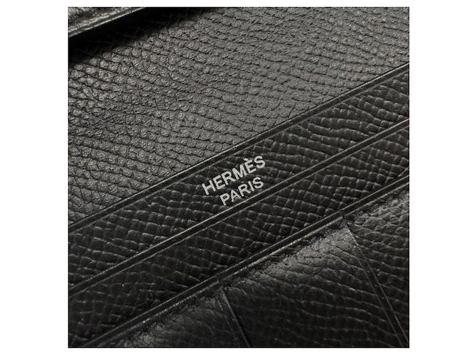 Hermès Hermes Veau Epsom Bearn Soufflé Langbeutel Schwarz - Ansicht 4