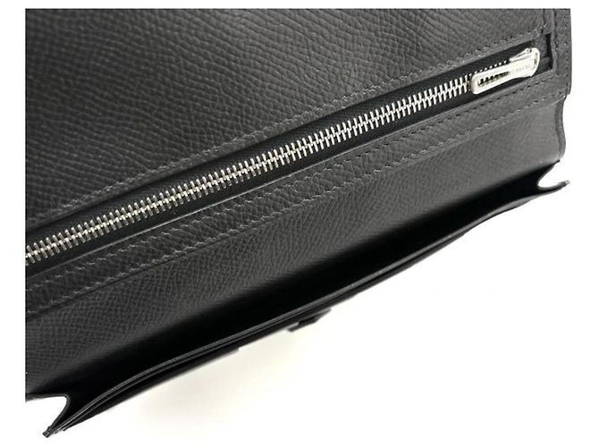 Hermès Hermes Veau Epsom Bearn Soufflé Langbeutel Schwarz - Ansicht 5