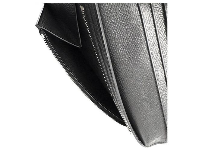 Hermès Hermes Veau Epsom Bearn Soufflé Langbeutel Schwarz - Ansicht 6