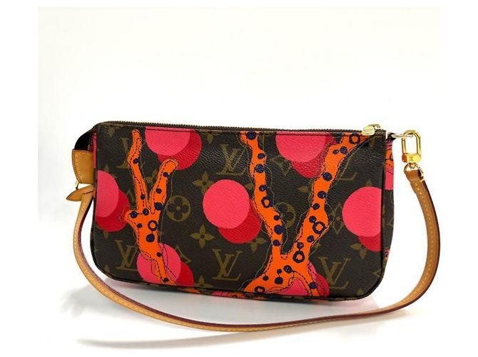 Louis Vuitton Monogram Ramage Pochette Accessoires Marrone D'oro Arancione - vista 2