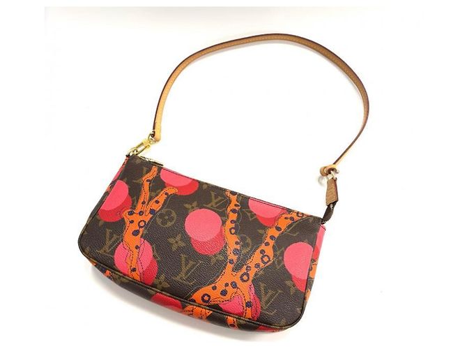 Louis Vuitton Monogram Ramage Pochette Accessoires Marrone D'oro Arancione - vista 4
