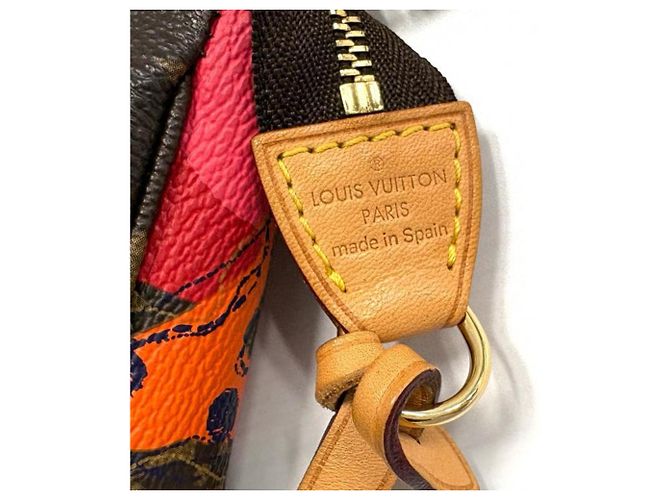 Louis Vuitton Monogram Ramage Pochette Accessoires Marrone D'oro Arancione - vista 6