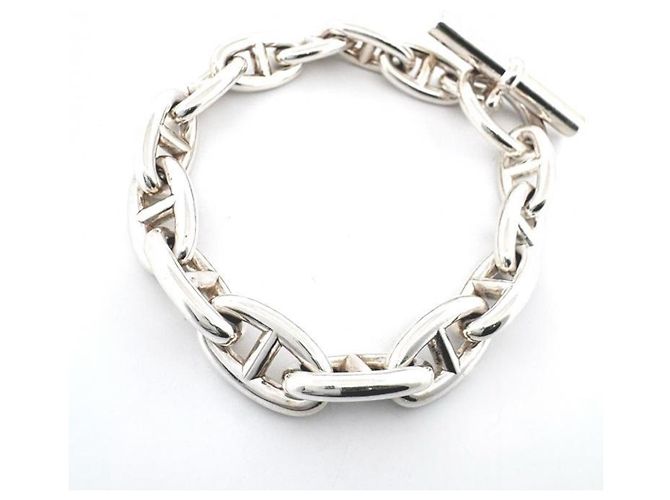 Hermès Bracciale Hermes Chaine d'Ancre GM Silver Charm Argento - vista 2