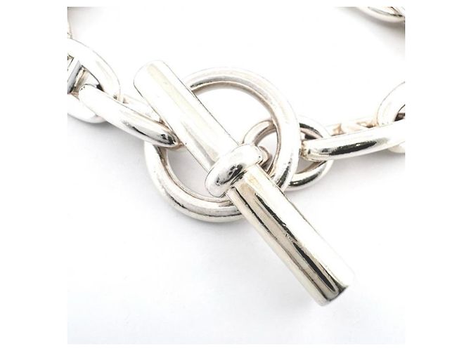 Hermès Bracciale Hermes Chaine d'Ancre GM Silver Charm Argento - vista 3